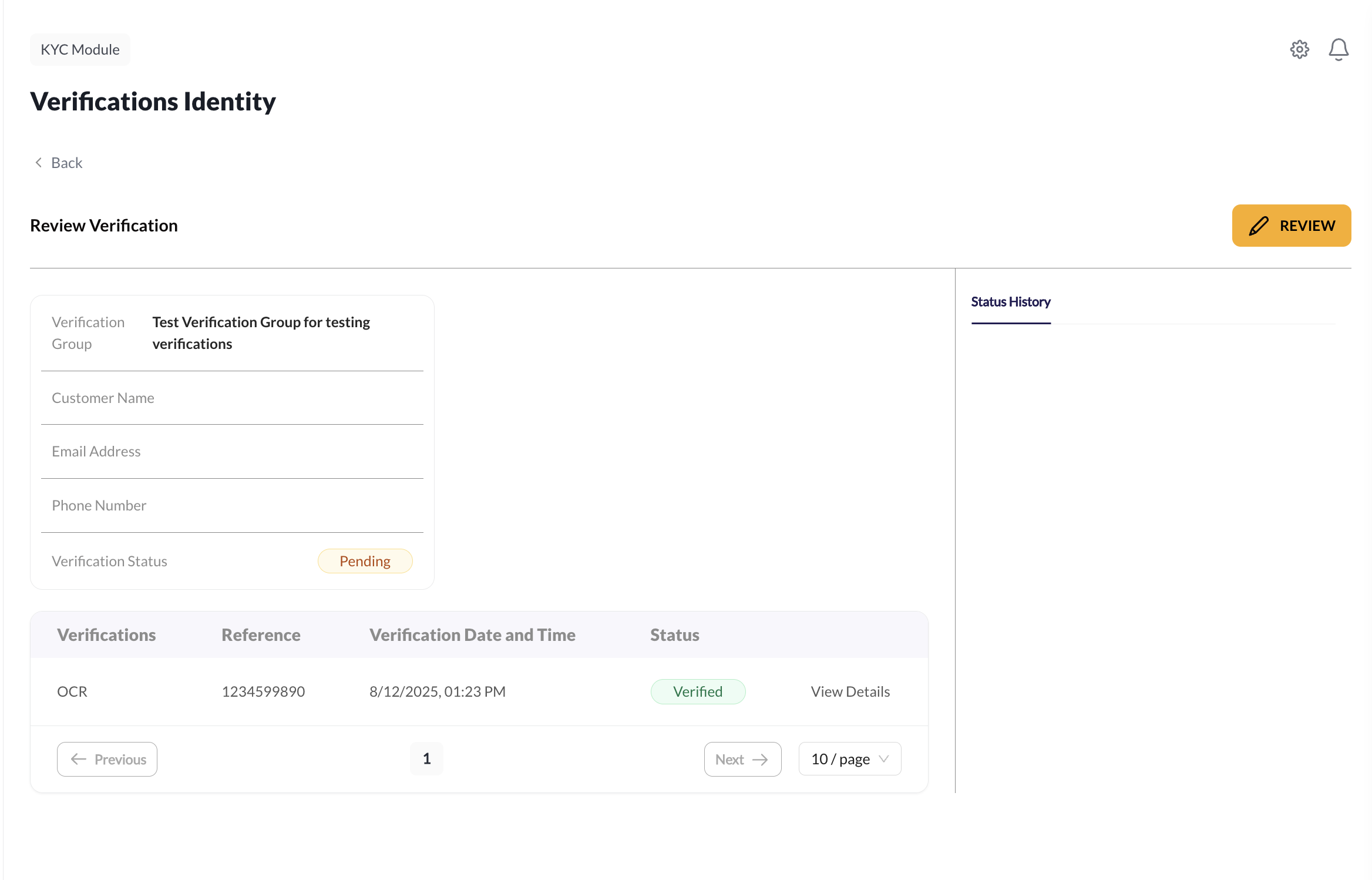 Customer Status Indicators