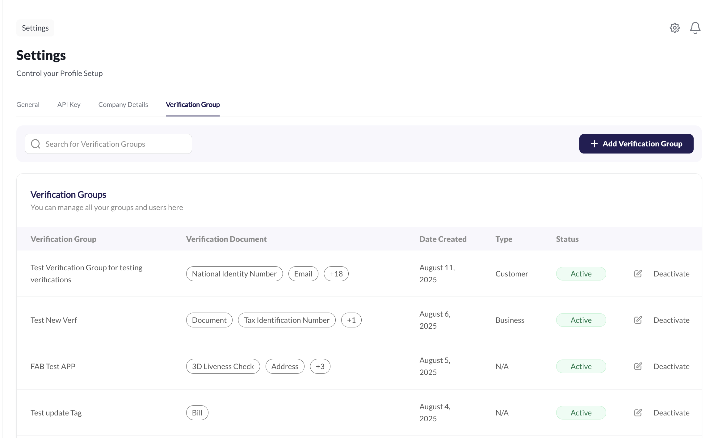 Dashboard Settings Tab